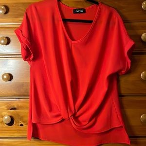 Coral short sleeve blouse